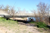 Les pompiers enlevent les embâcles coincées sous le pont de la RD559 (Ex-RN98)