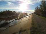 Le canal du Reyran vers l'embouchure de l'Argens