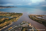 Vue arienne de l'embouchure de l'Argens, entre St Aygulf et Frjus