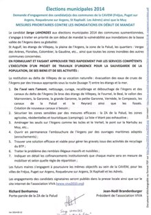 Serge Lahondes, candidat au Muy a signé l'engagement à prendre des mesures prioritaires contre les inondations en début de son mandat s'il est élu maire du Muy (83)