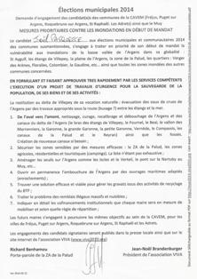 Jol Pasquette, candidat à Roquebrune-sur-Argens (83) a signé l'engagement à prendre des mesures prioritaires contre les inondations en début de son mandat s'il est élu maire de Roquebrune-sur-Argens