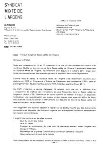 Courrier de M Laurent Cayrel, préfet du Var, concernant une proposition de l'association VIVA, pour une Opération d'Intérêt National (OIN)